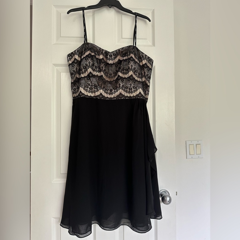 City Chic strapless lace lined evening mini dress size small-plus sized